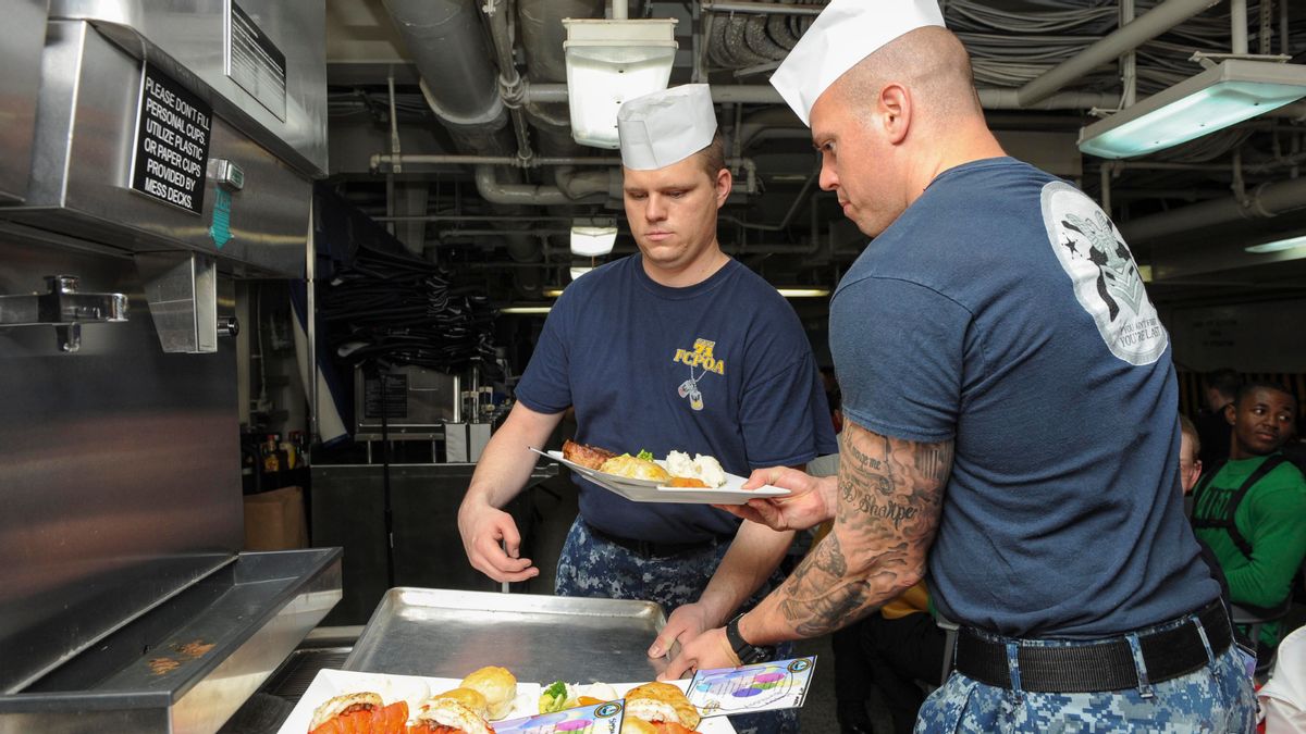 Contextualizing claim deployed US Navy sailors pay for their meals at sea