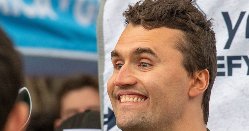 Trump admin hangs banner of anti-LGBTQ+ influencer Charlie Kirk outside Ed. Dept.