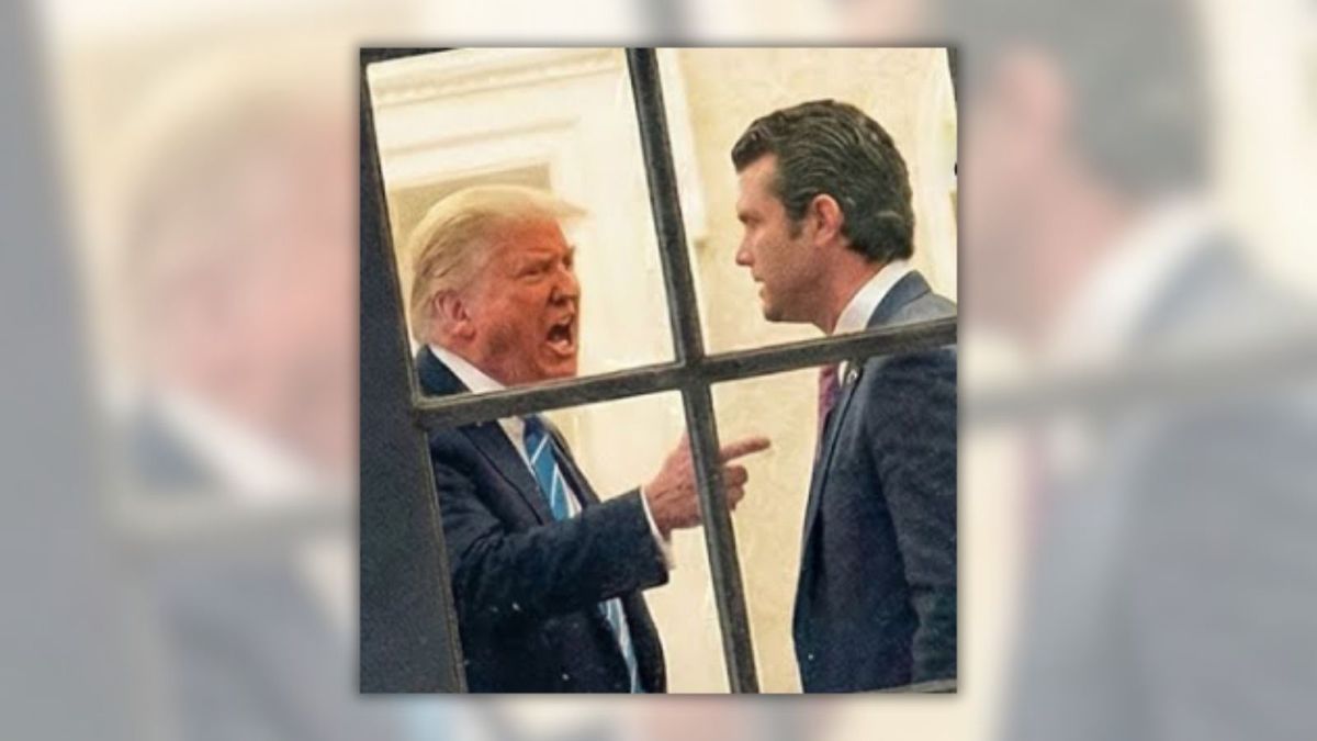 Is image of Trump yelling at Hegseth in Oval Office real?