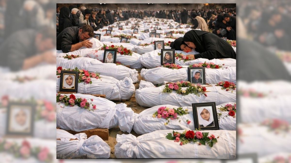 Image of Iranians mourning schoolgirls killed by airstrikes is fake. Here’s the proof