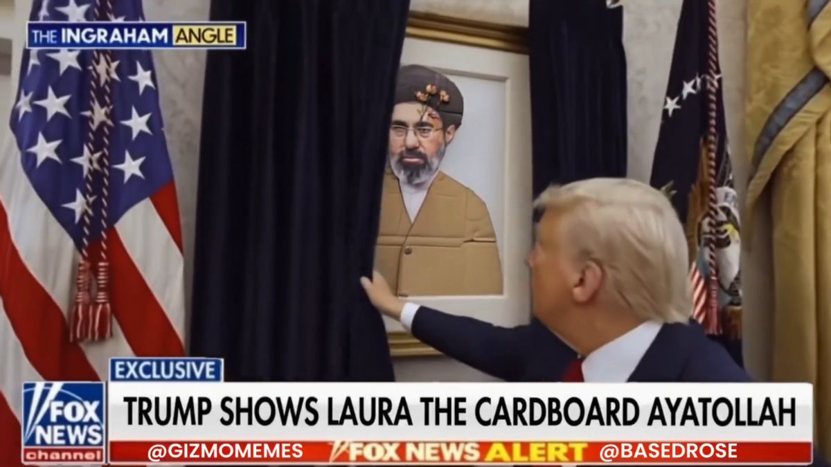Video of Trump showing Laura Ingraham ‘Cardboard Ayatollah’ isn’t real. Here’s the proof