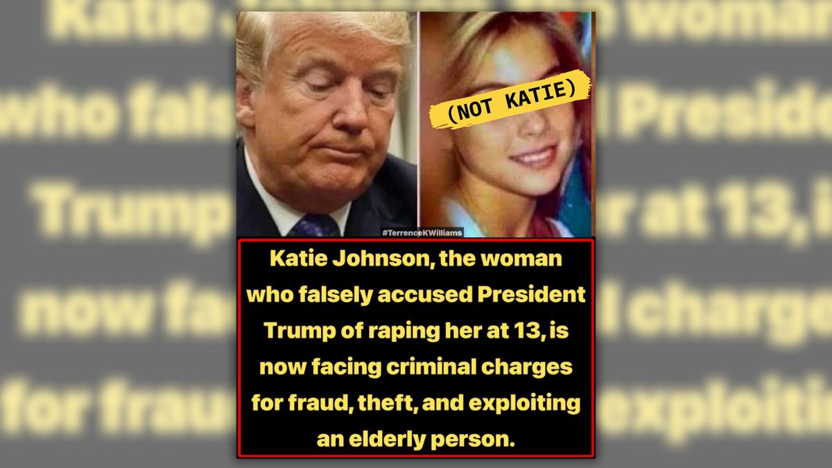 Is ‘Katie Johnson,’ who accused Trump of child rape, facing criminal charges? Claim lacks evidence