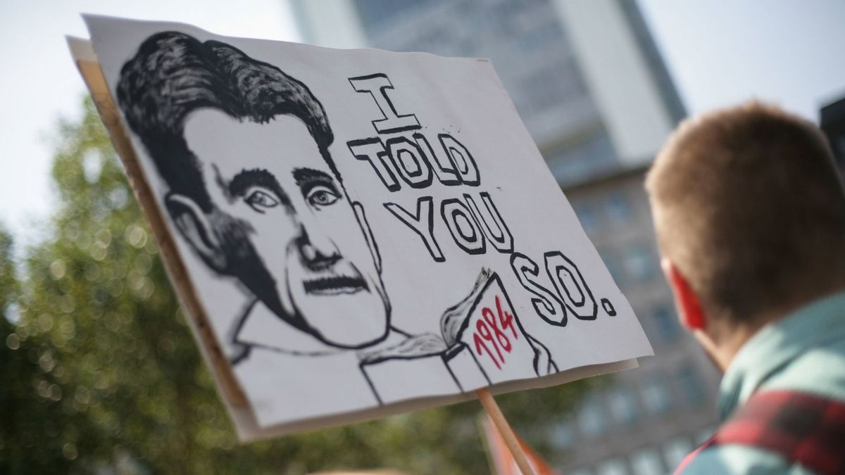 Did Orwell write this quote about where war propaganda comes from?