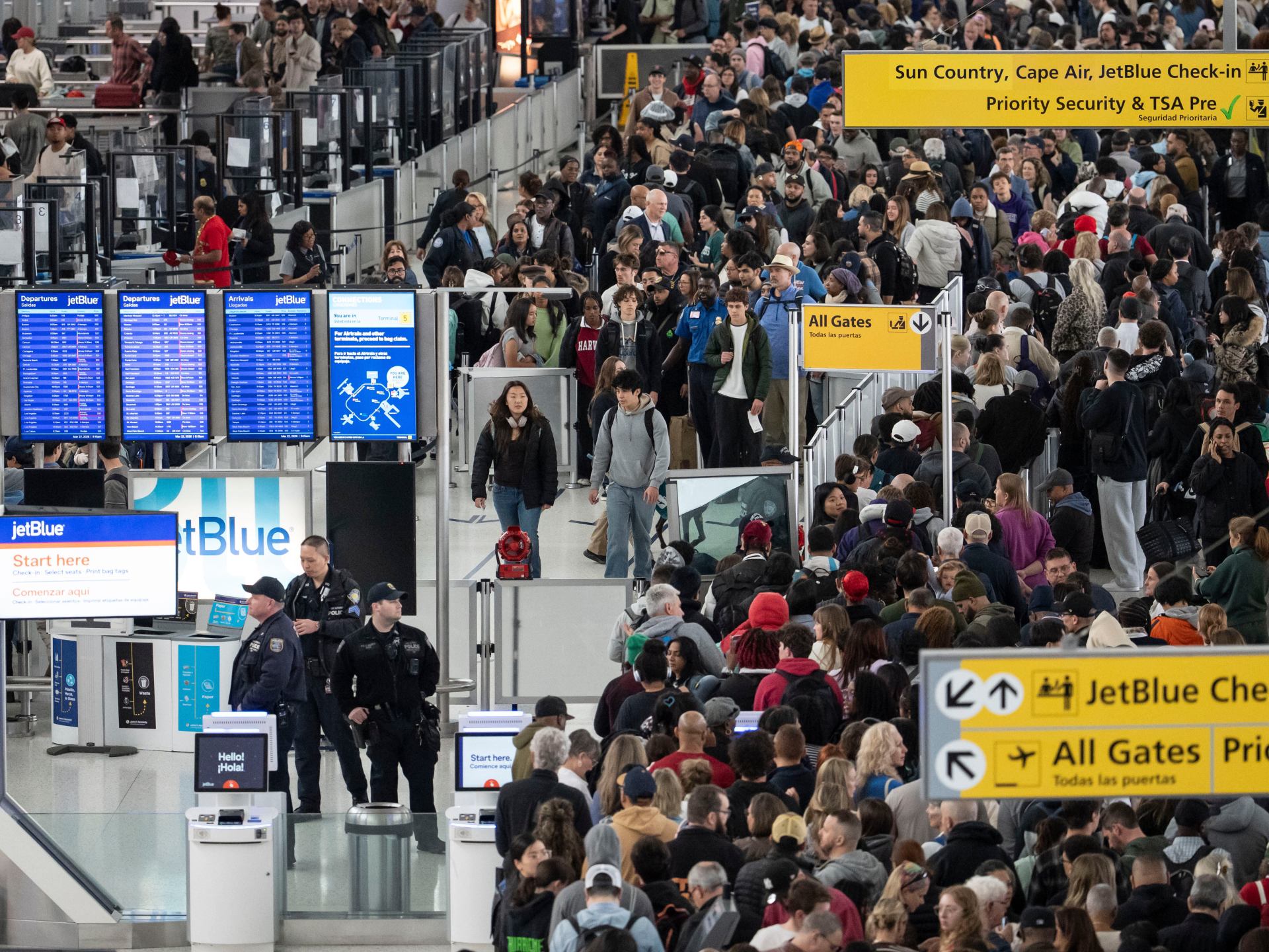 Trump sends US immigration agents to airports as shutdown chaos deepens