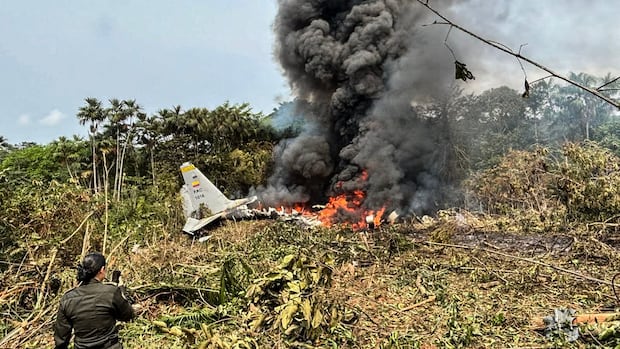 Colombian military cargo plane crashes near Peru-Ecuador border, unknown number of casualties