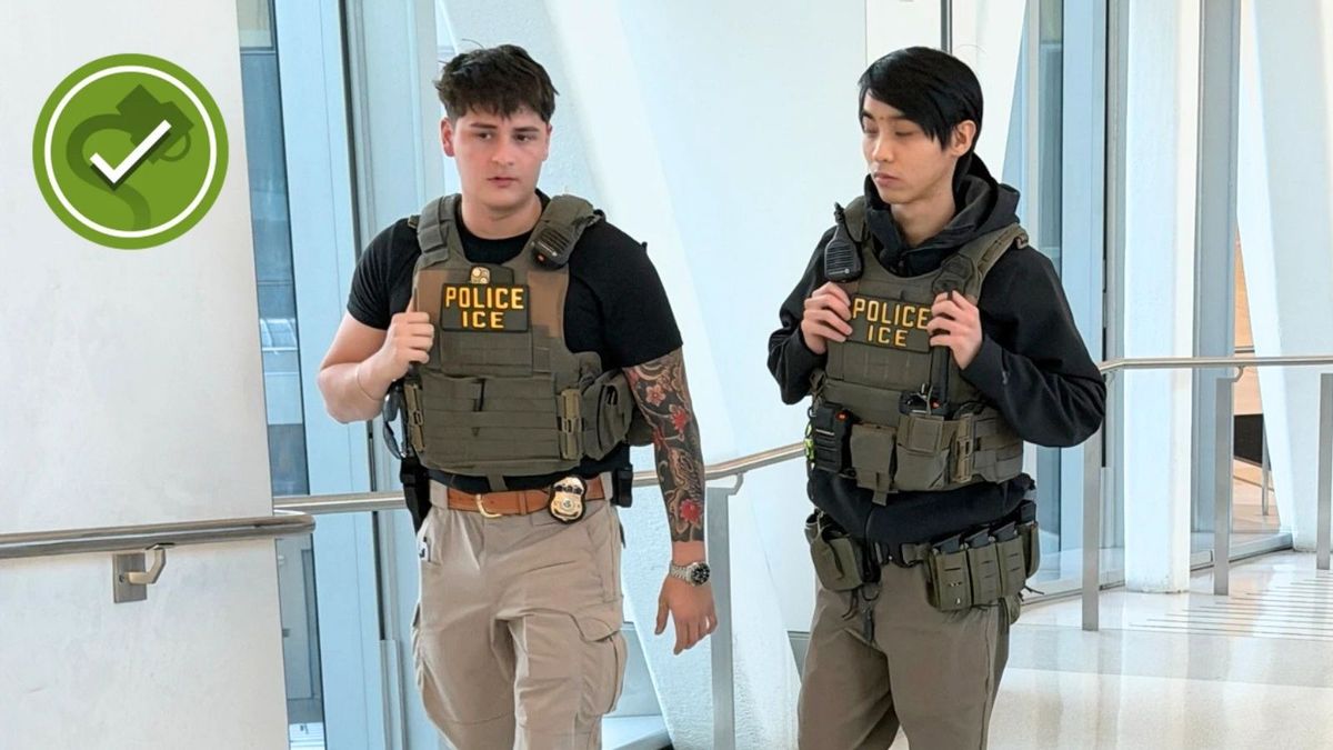 Does this photo show 2 young ICE agents at LaGuardia Airport?