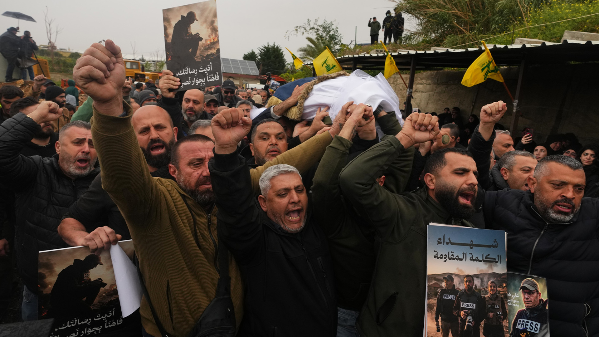 Funeral held for Lebanese journalists killed in Israeli strike