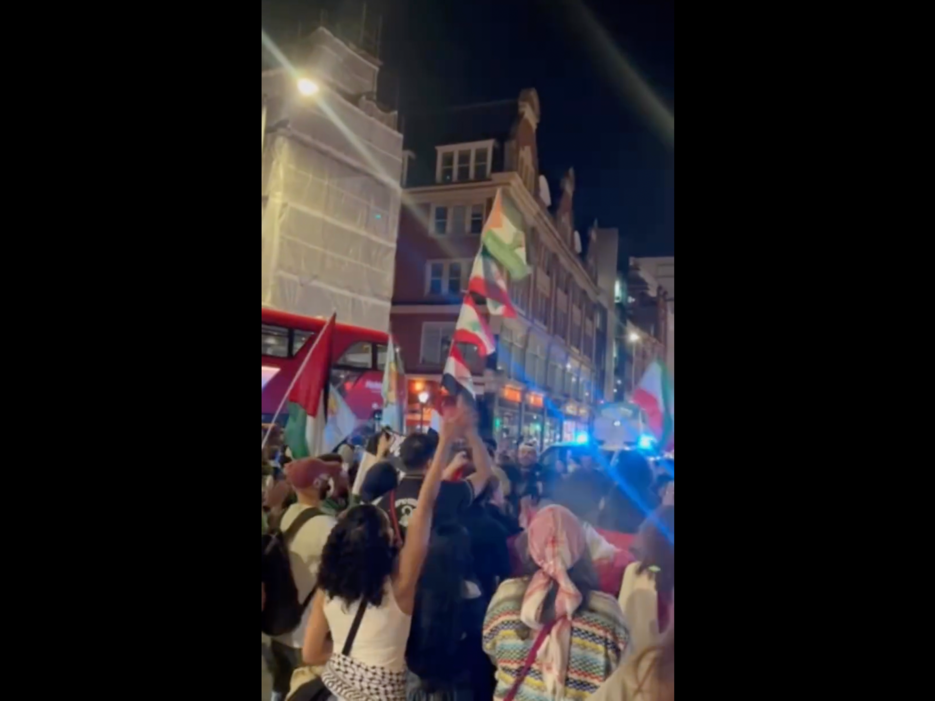 Protesters outside Israeli embassy in London condemn assault on Lebanon