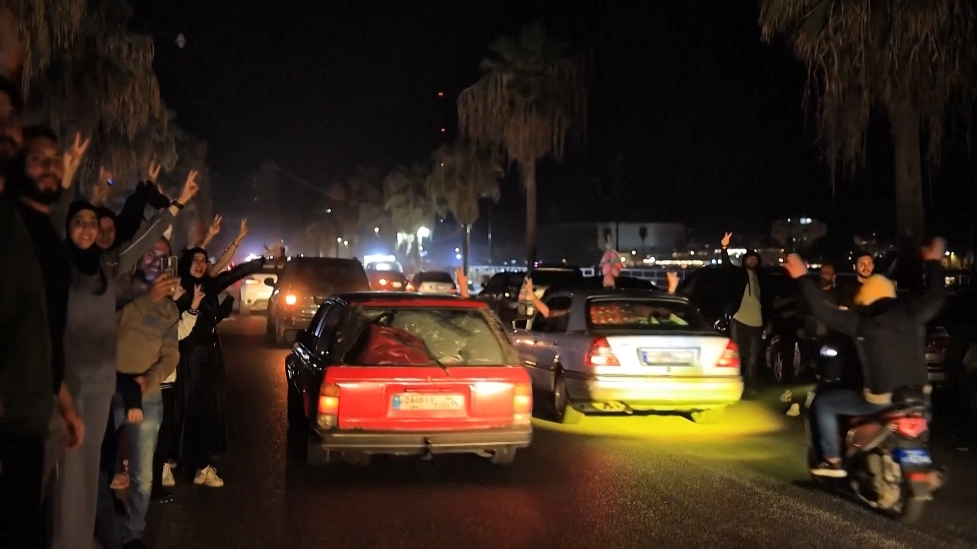 Celebrations on the road as people begin returning to southern Lebanon