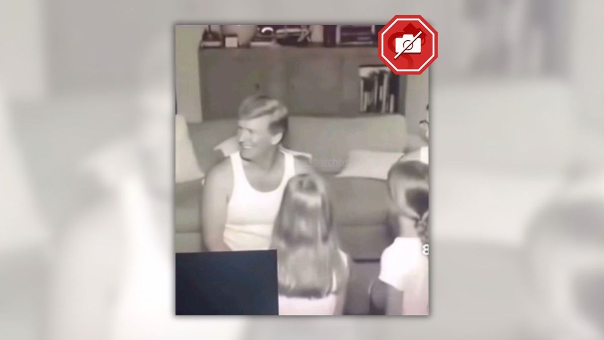 Fake image of girls kneeling before Trump spreads online