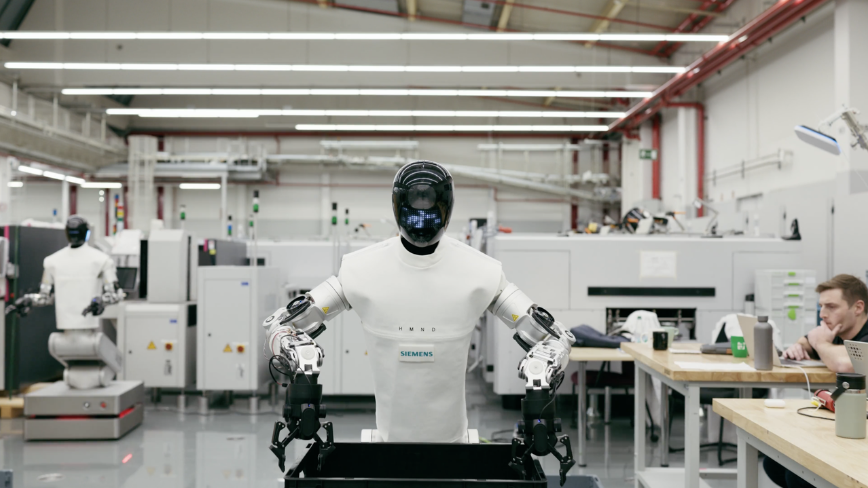 A humanoid robot passed an eight-hour factory shift at Siemens’ Erlangen plant
