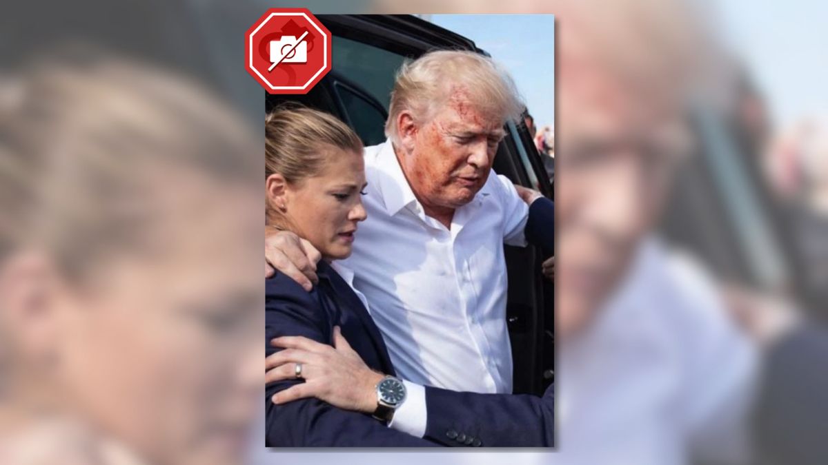 Image claiming to show Trump’s intact ear after assassination attempt is fake. Here’s proof