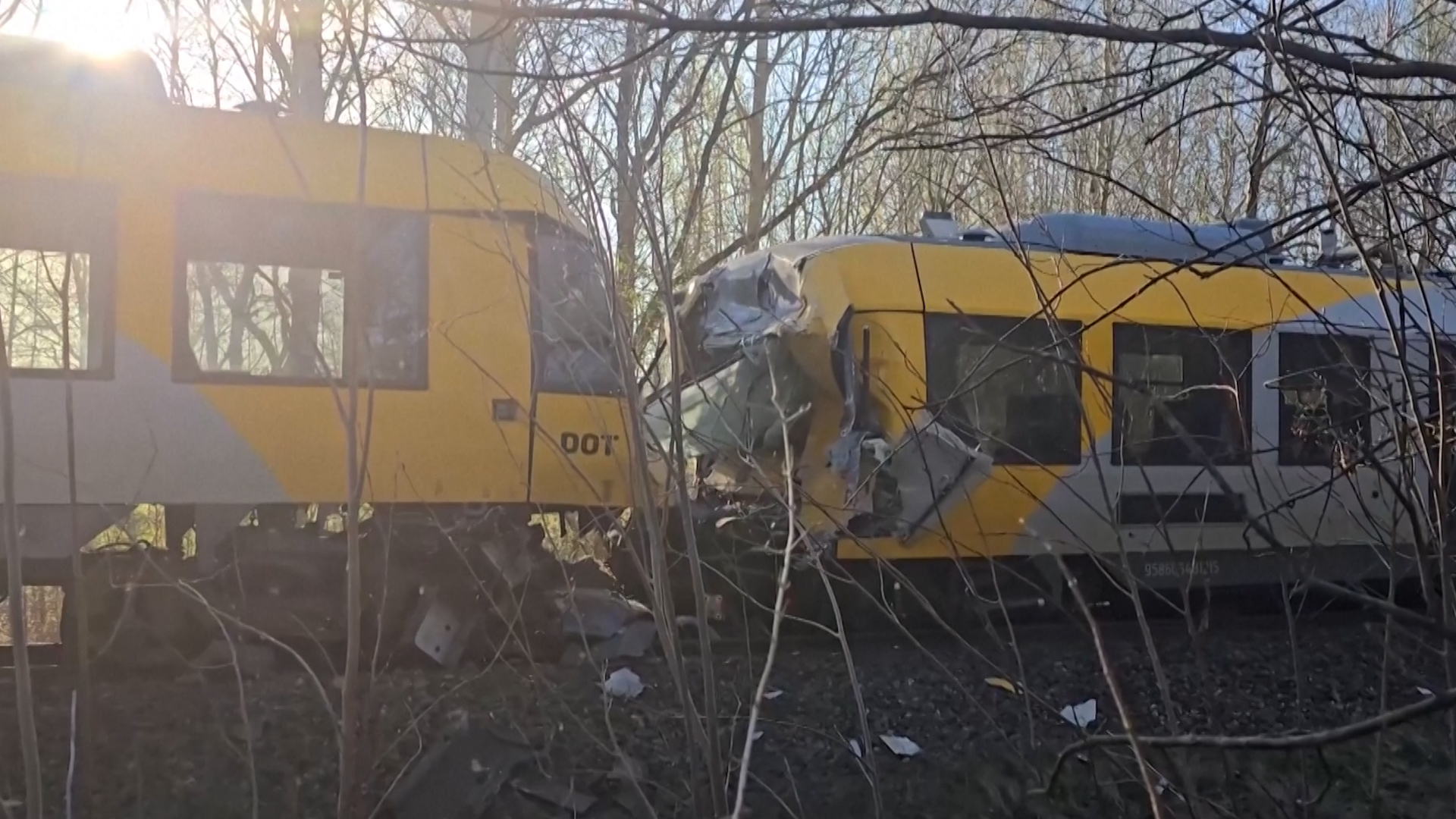 Two trains crash head-on in Denmark