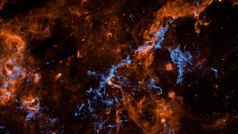 Clouds of water ice thread stellar nurseries in the Milky Way