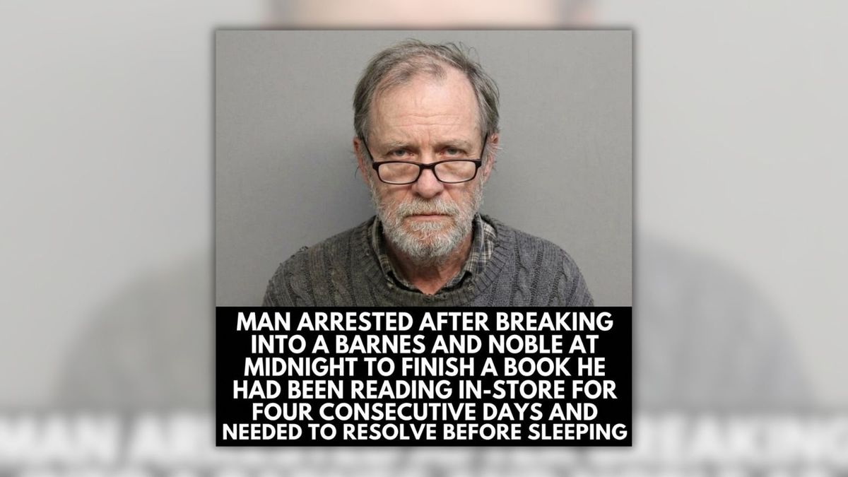 Did man break into Barnes & Noble to finish reading book?