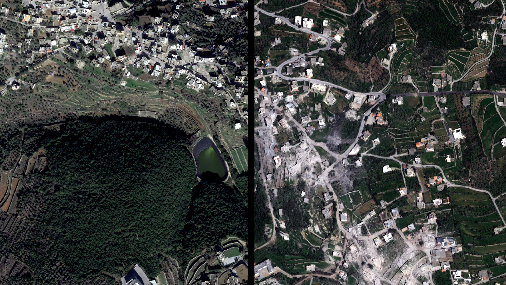 Satellite images show scale of Israeli destruction of south Lebanon towns