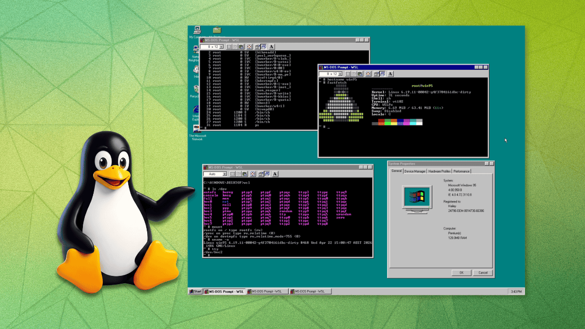 Microsoft Has WSL, But This Developer Built One for Windows 95