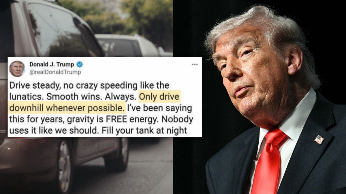 Did Trump say people should ‘only drive downhill’ to save gas?