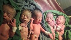 Ethiopian woman’s joy at rare quintuplets after 12 years trying for a baby