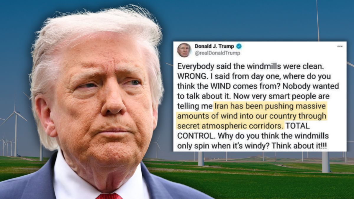 Did Trump post about Iranian wind secretly powering US windmills?