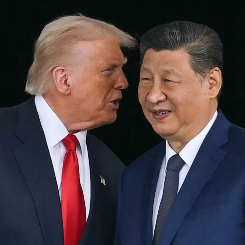 Desperate Trump taps “Tim Apple,” Jensen Huang, Elon Musk to attend Xi summit