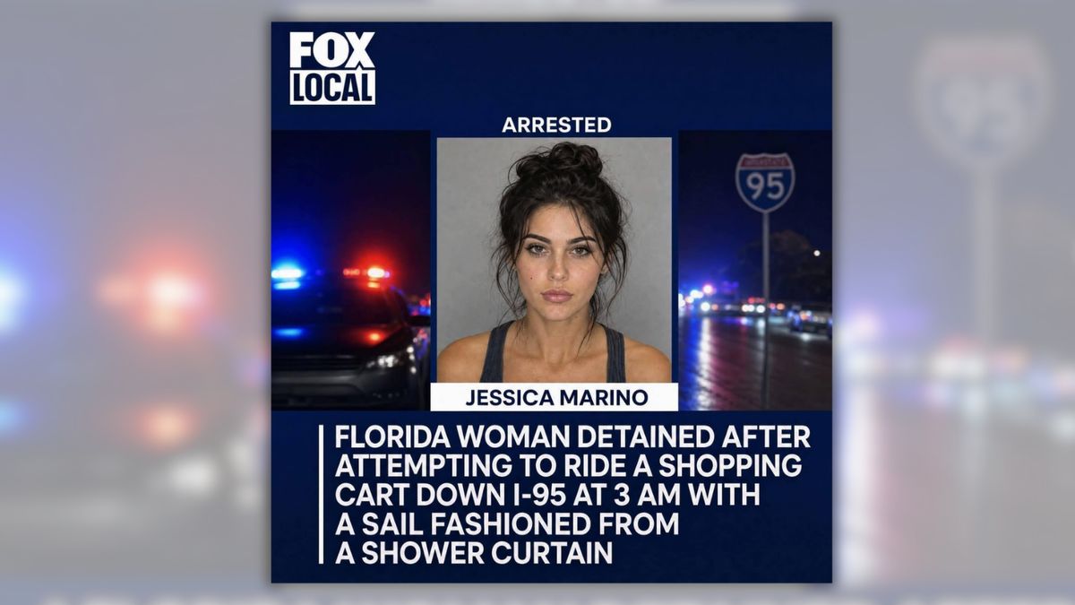 Was Florida woman arrested after riding shopping cart down highway? Not so fast