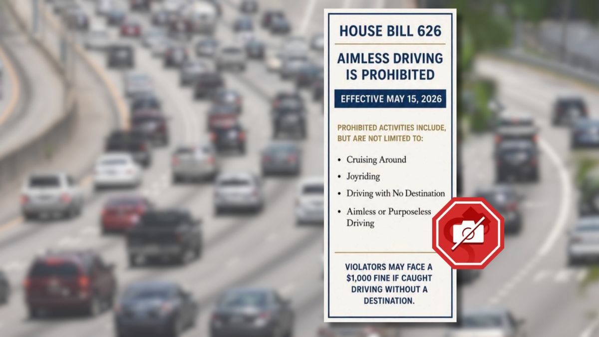 Did US states ban ‘aimless driving’ via ‘House Bill 626’? Hit the brakes before sharing claim