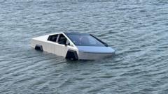 Tesla Cybertruck driver arrested after driving into lake to use ‘wade mode’, police say