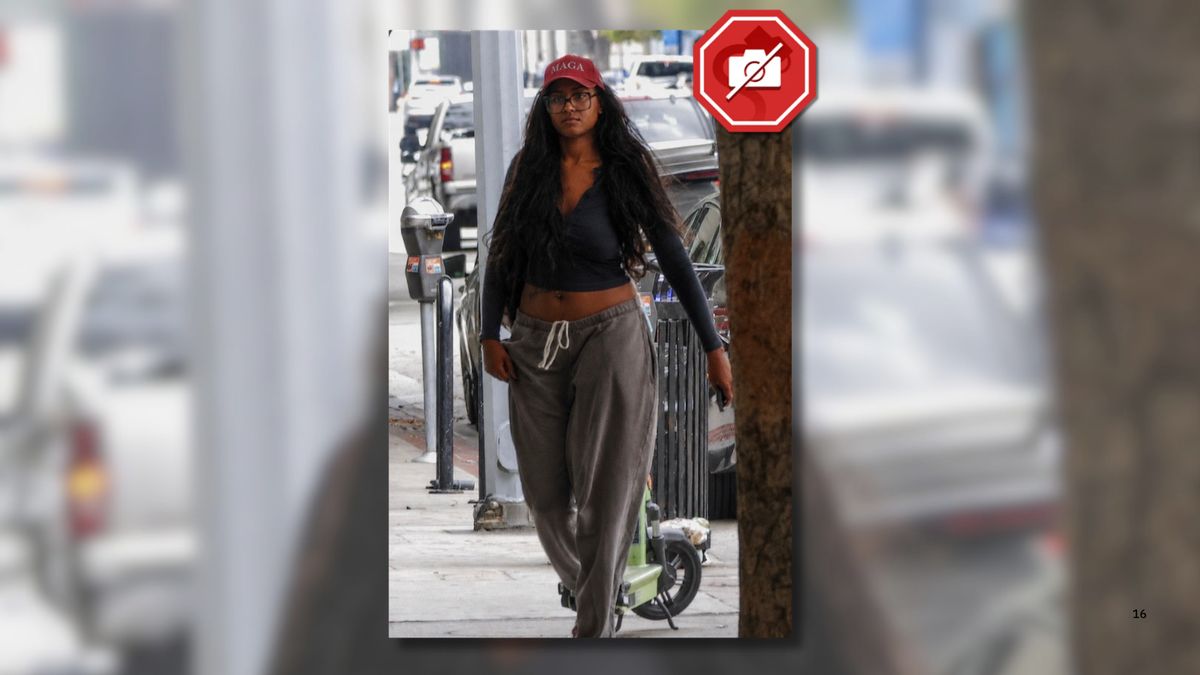Image showing Sasha Obama wearing MAGA hat is altered