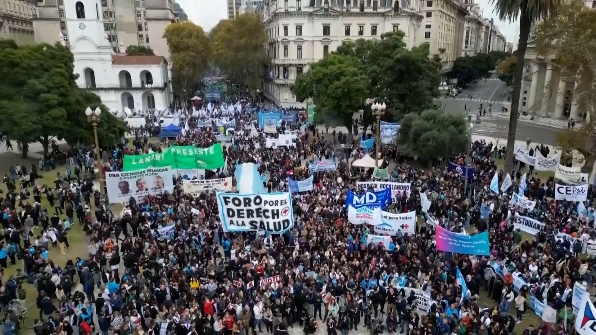 Argentina protesters condemn Milei healthcare funding cuts