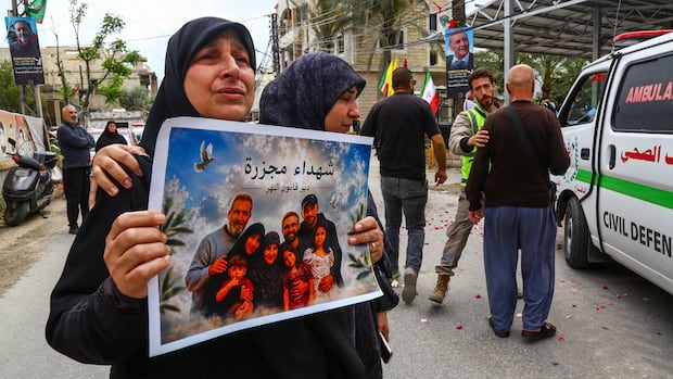 Lebanese bury victims of deadliest Israeli strike since ceasefire was announced