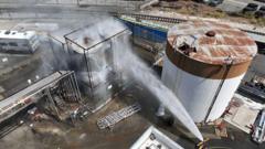 Currently no active leak from failing chemical tank, California officials say