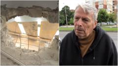 ‘I will sleep with fear’: Romanians shaken after block of flats hit by drone