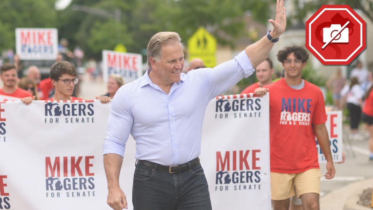 Did Mike Rogers’ team post altered photo of him with large muscles?
