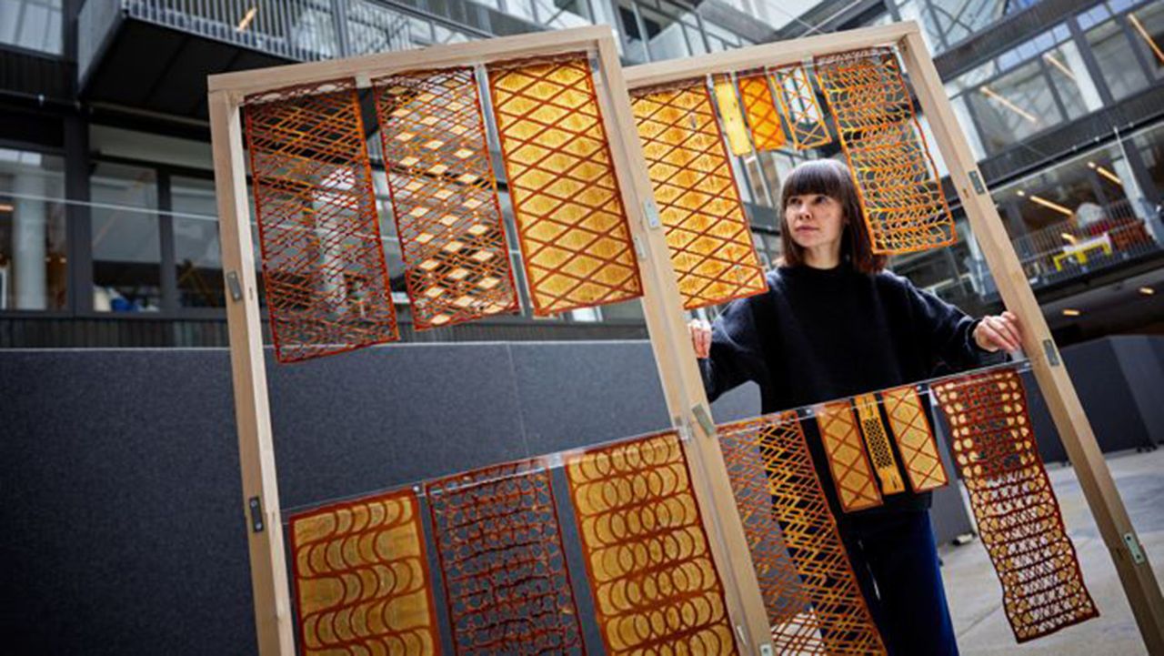 This yeast-based 3D printed biomaterial could one day replace your wallpaper and drapes