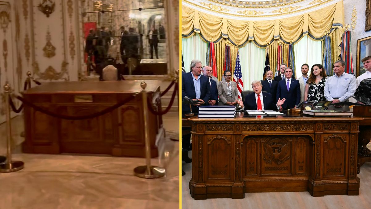 Trump didn’t ‘steal’ Resolute Desk to display at Mar-a-Lago. It’s a replica