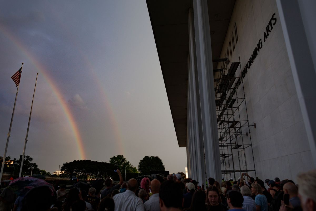 Double rainbow formed over Kennedy Center on day Trump’s name was scheduled to be removed
