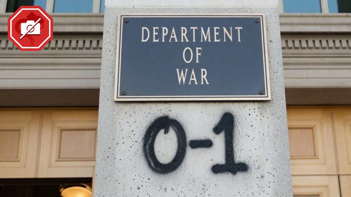 Alleged image of graffiti beneath ‘Department of War’ sign isn’t what it seems
