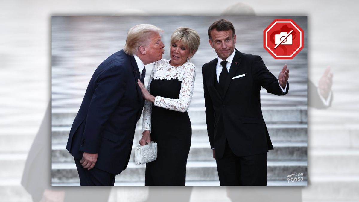 Don’t fall for supposed image of Trump trying to kiss Brigitte Macron