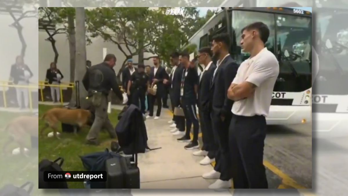 Does video show Uruguay’s soccer team being searched by sniffer dog in US? What we know