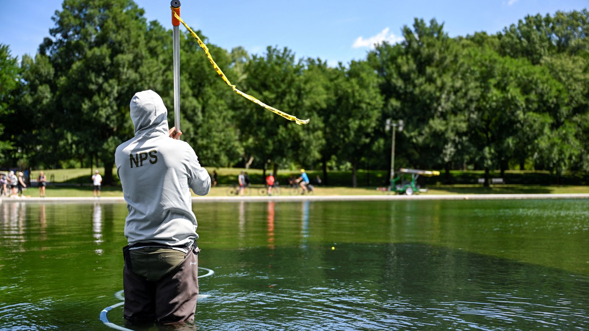 ‘Vandals arrested’ as Trump’s $14m reflective pool project sees it turn green again