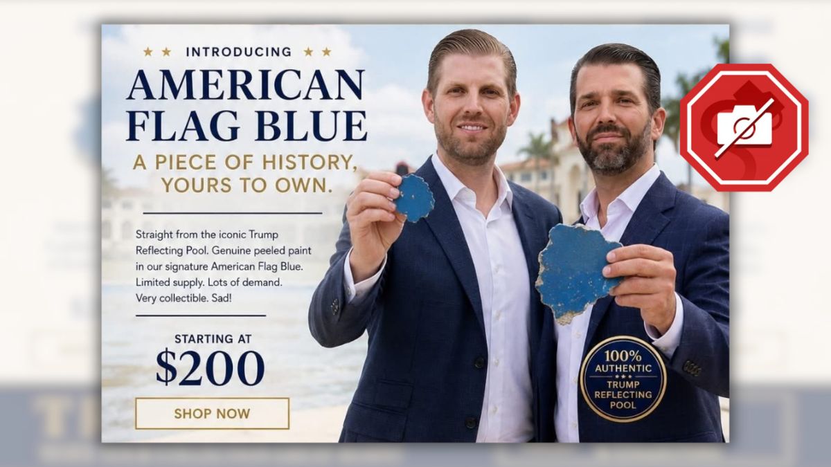 Is Trump Organization selling peeling paint from reflecting pool?