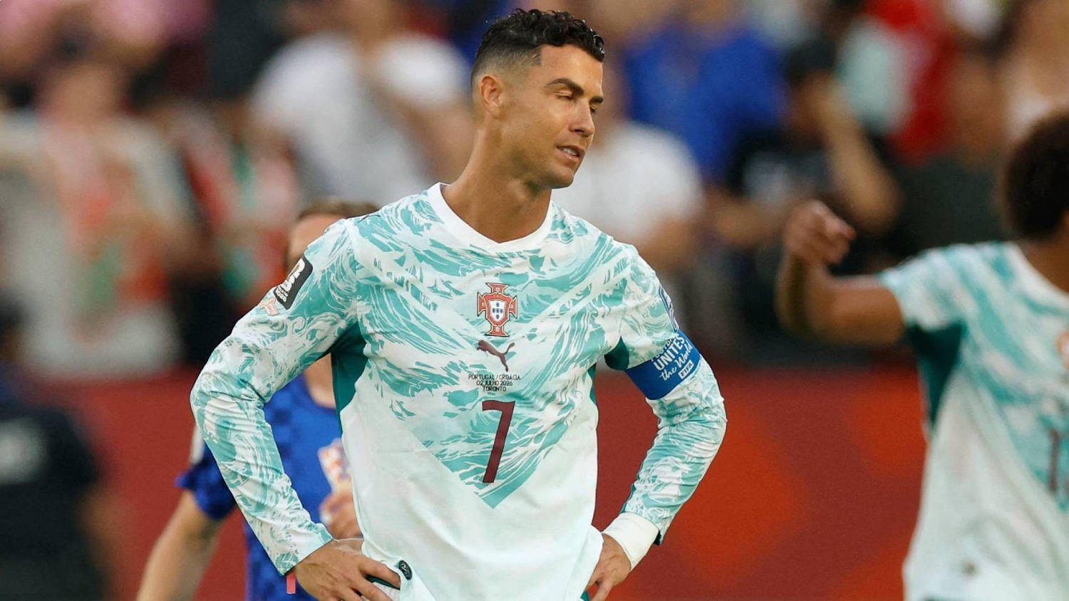 ¡No lo podía creer! Así reaccionó Cristiano Ronaldo al ser sustituido con Portugal ante Croacia