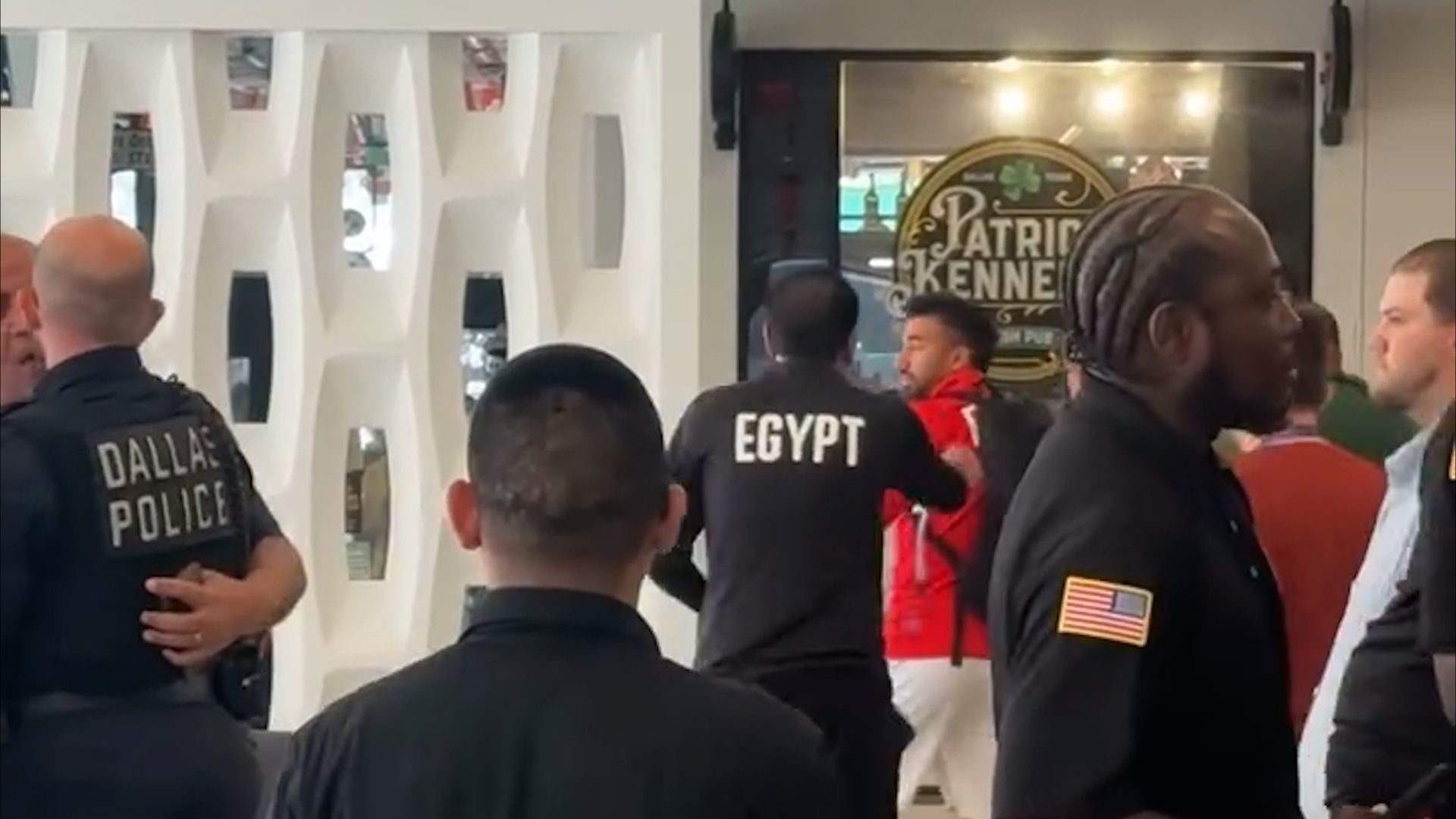 US Police staff spark altercation with Egyptian players posing with fans