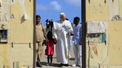 Pope urges Europe to do more for migrants as he visits gateway island