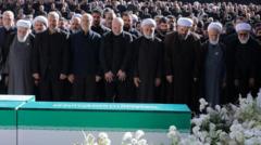 Iran’s supreme leader absent as senior officials attend ayatollah’s funeral