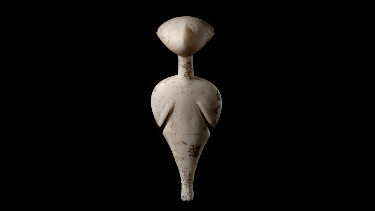 The Stargazer: A 5,000-year-old marble statuette of a Stone Age woman looking skyward