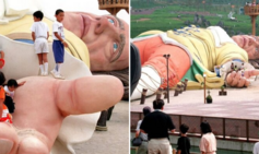 Abandoned theme park with 150ft statue closed near notorious death forest