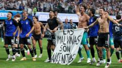 Argentina face action after waving Falklands banner