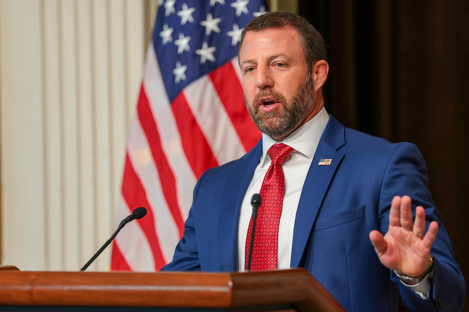 DHS Secretary Markwayne Mullin threatens states over elections after Trump speech